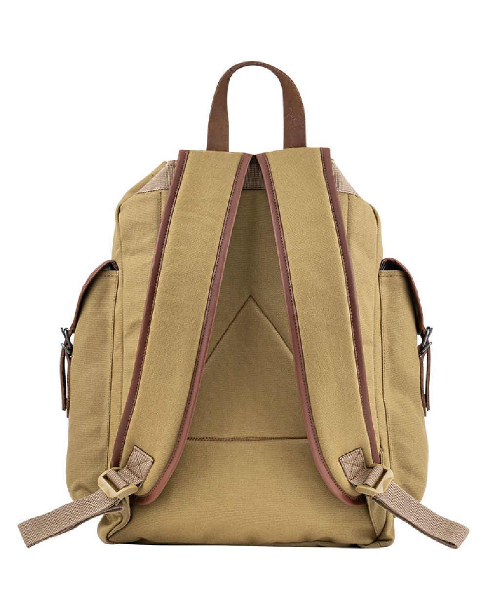 Fawn coloured Jack Pyke Canvas Day Pack on white background