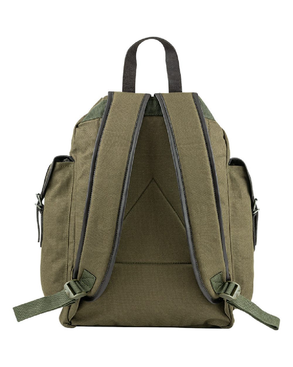 Green coloured Jack Pyke Canvas Day Pack on white background