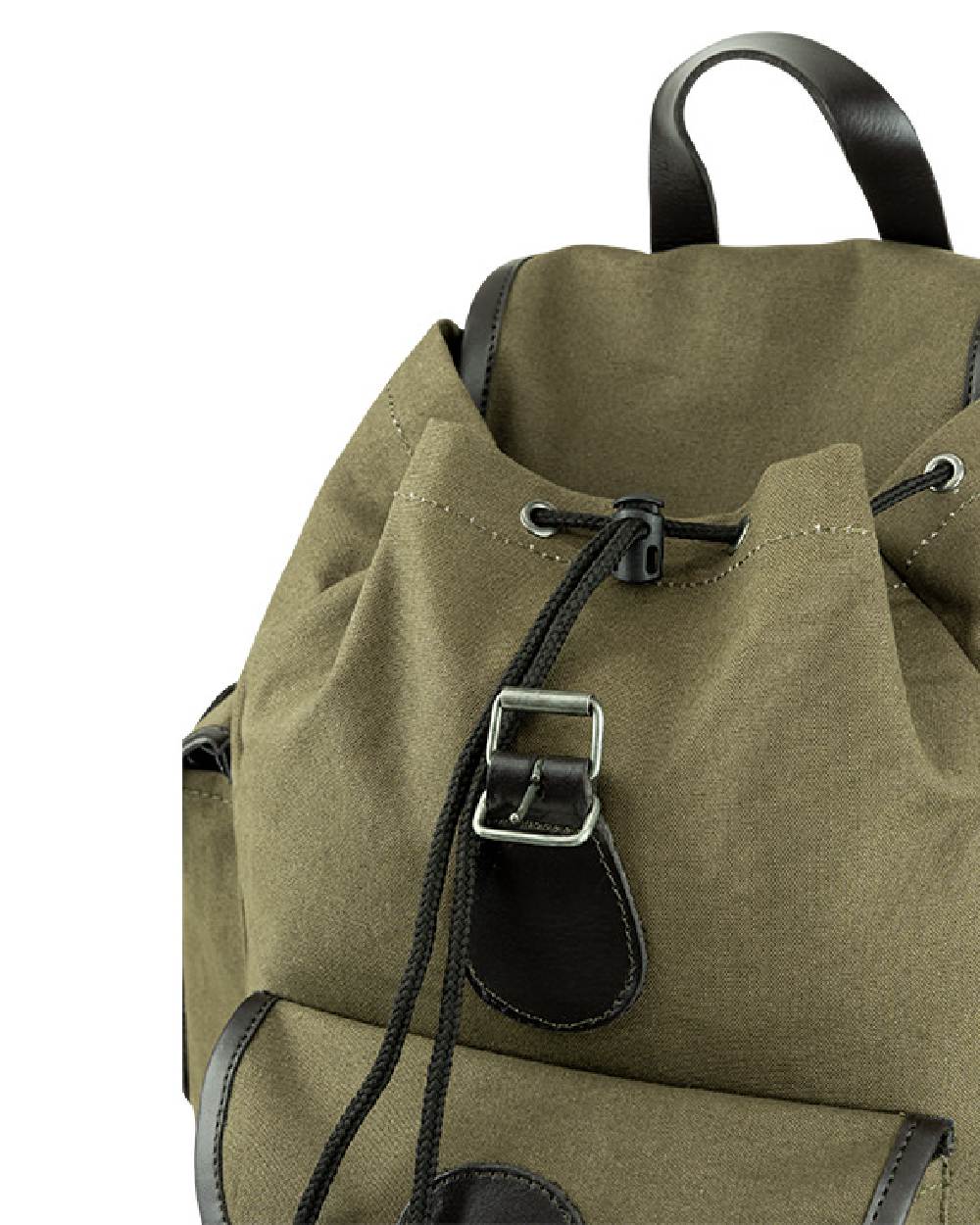 Green coloured Jack Pyke Canvas Day Pack on white background