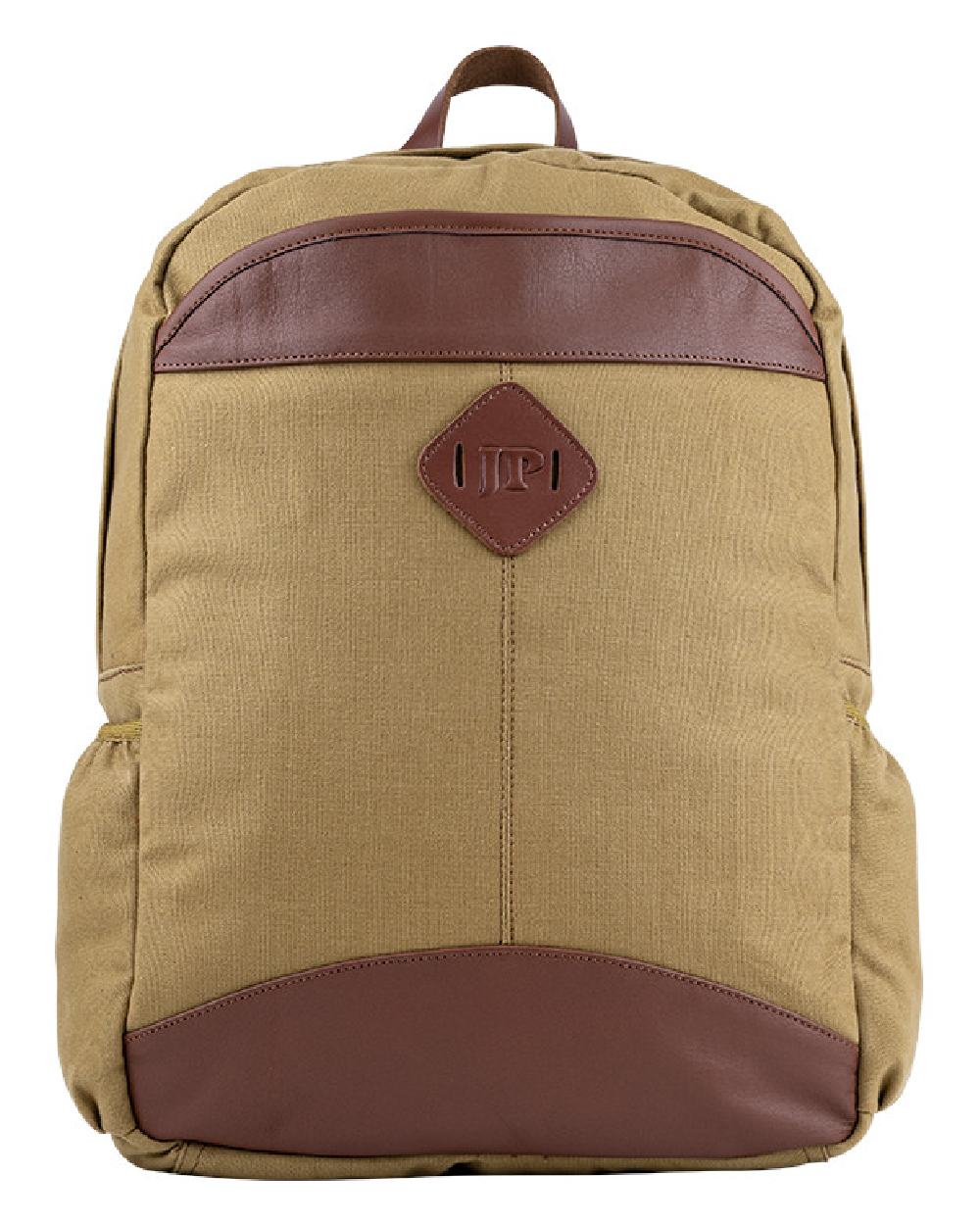 Fawn coloured Jack Pyke Canvas Field Pack on white background