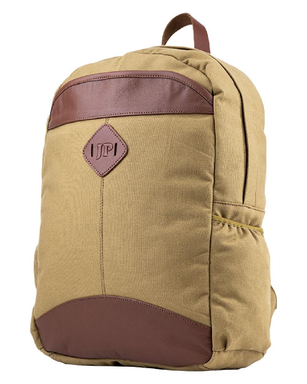 Fawn coloured Jack Pyke Canvas Field Pack on white background