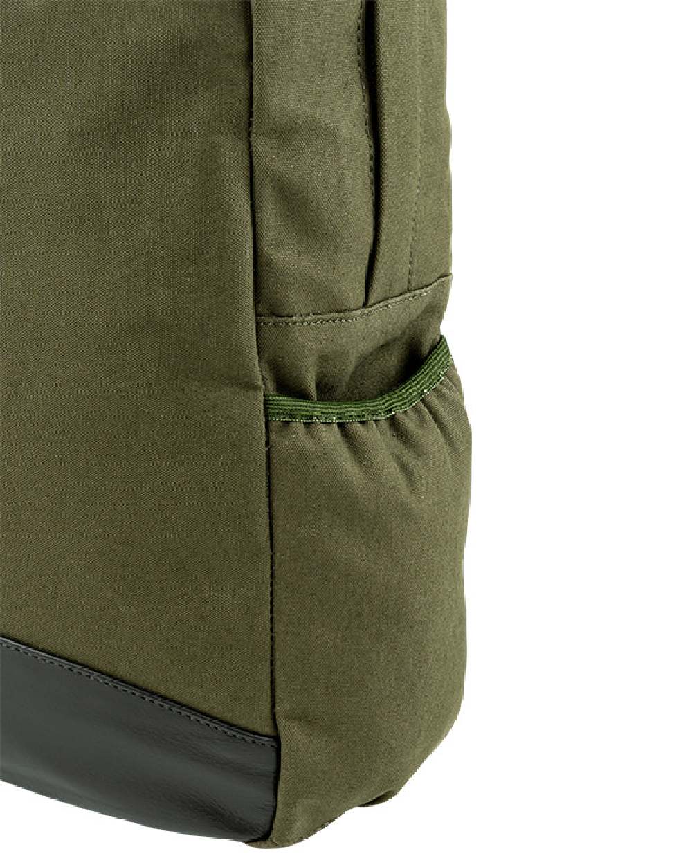 Green coloured Jack Pyke Canvas Field Pack on white background