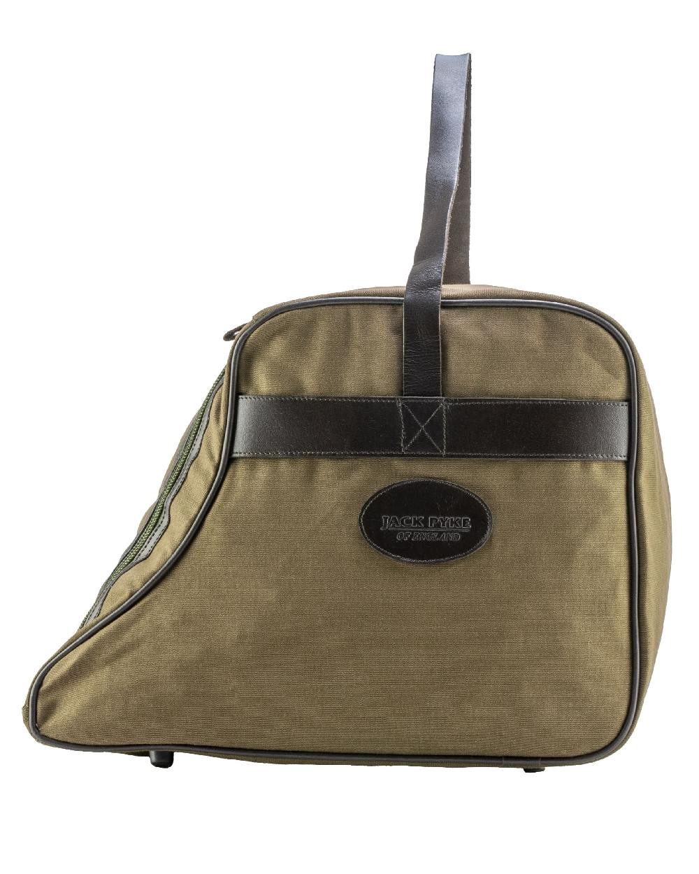 Green coloured Jack Pyke Canvas Walking Boot Bag on white background