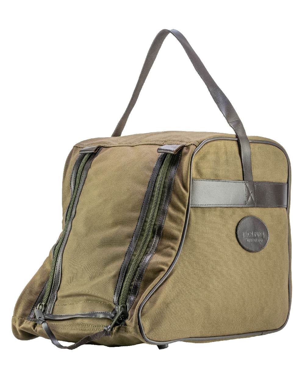 Green coloured Jack Pyke Canvas Walking Boot Bag on white background