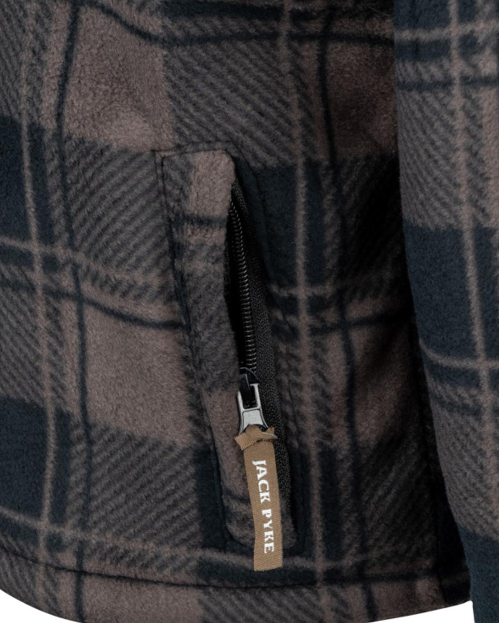 Brown Check Coloured Jack Pyke Childrens Tundra Shirt on white background