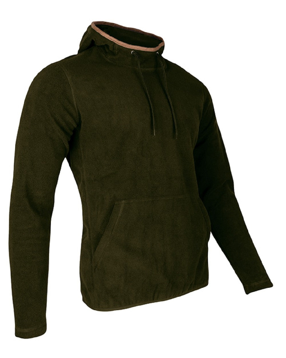 Dark Olive coloured Jack Pyke Country Fleece Hoodie on white background