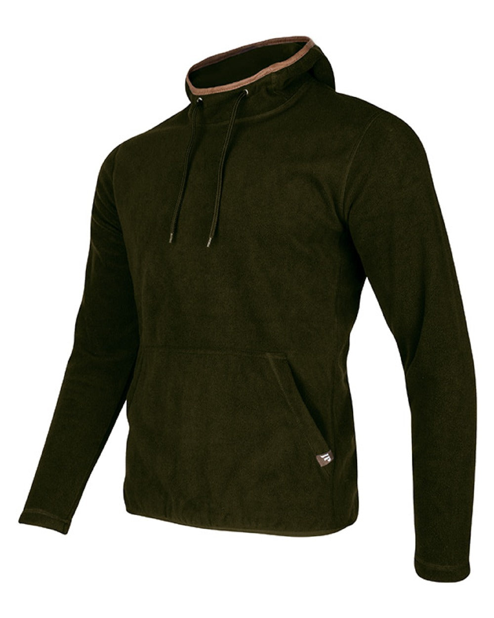 Dark Olive coloured Jack Pyke Country Fleece Hoodie on white background