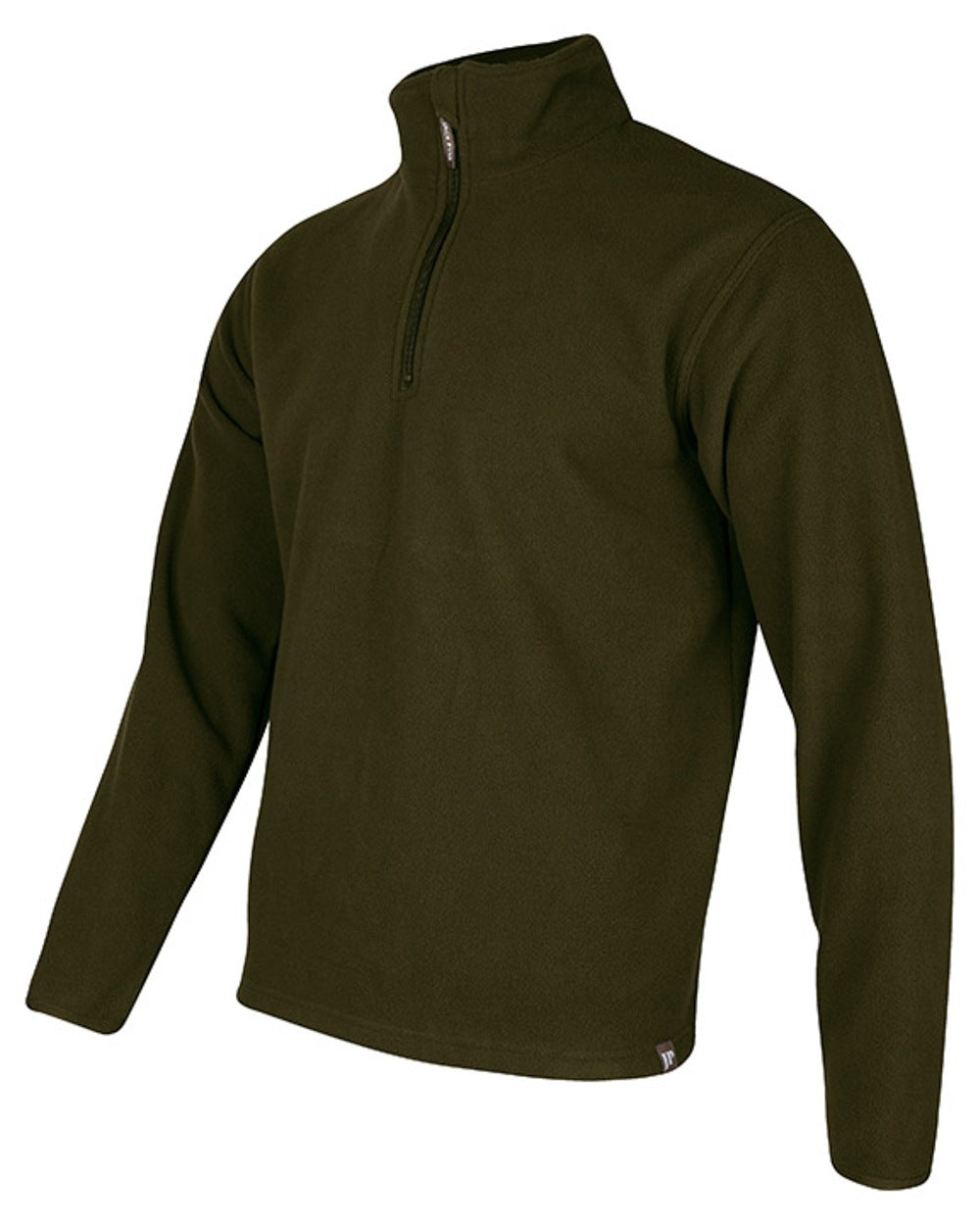 Dark Olive coloured Jack Pyke Country Fleece Top on white background