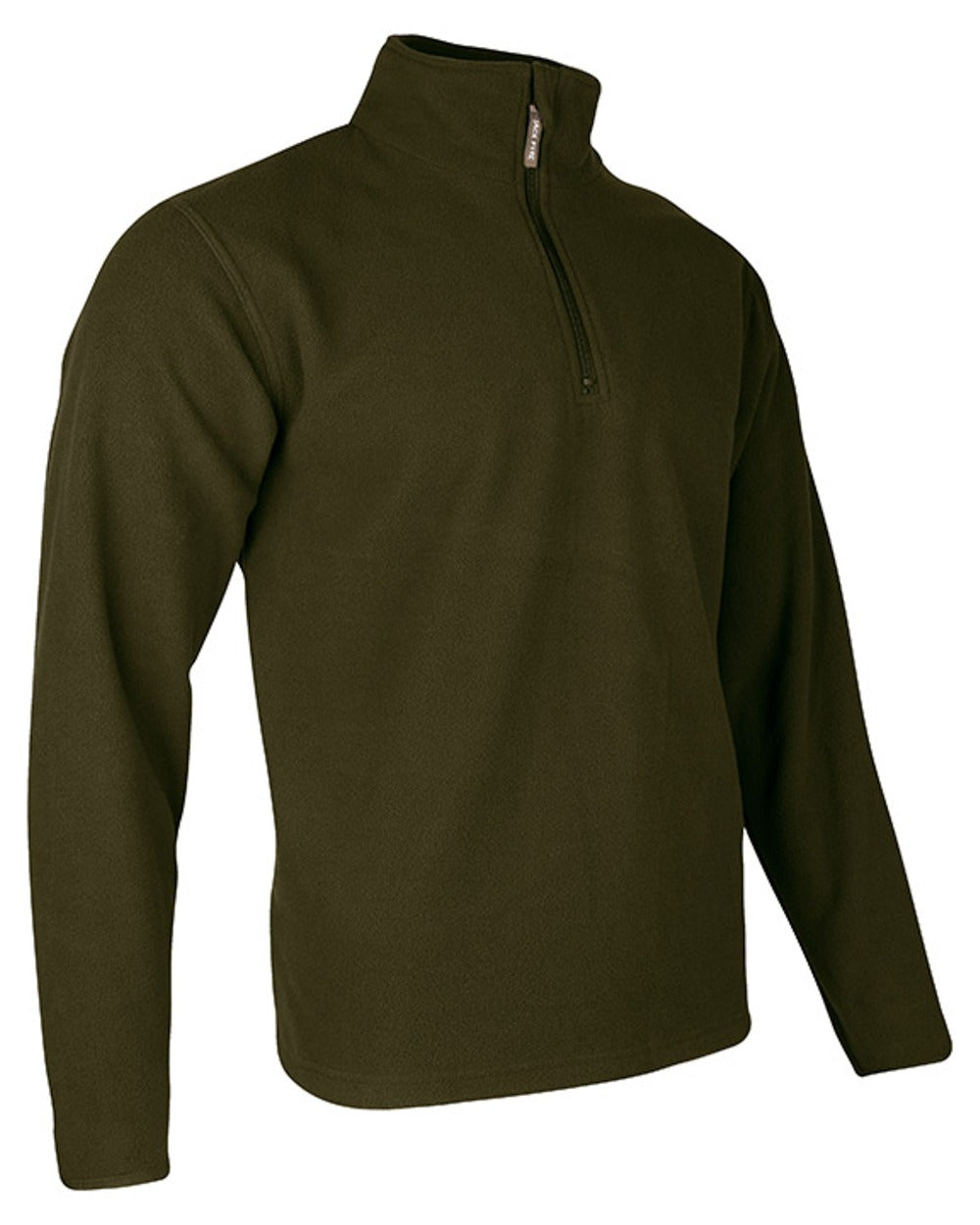 Dark Olive coloured Jack Pyke Country Fleece Top on white background