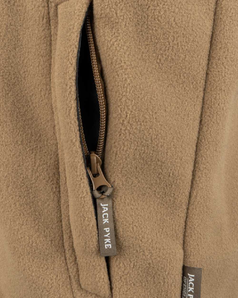 Barley coloured Jack Pyke Countryman Fleece Gilet on white background