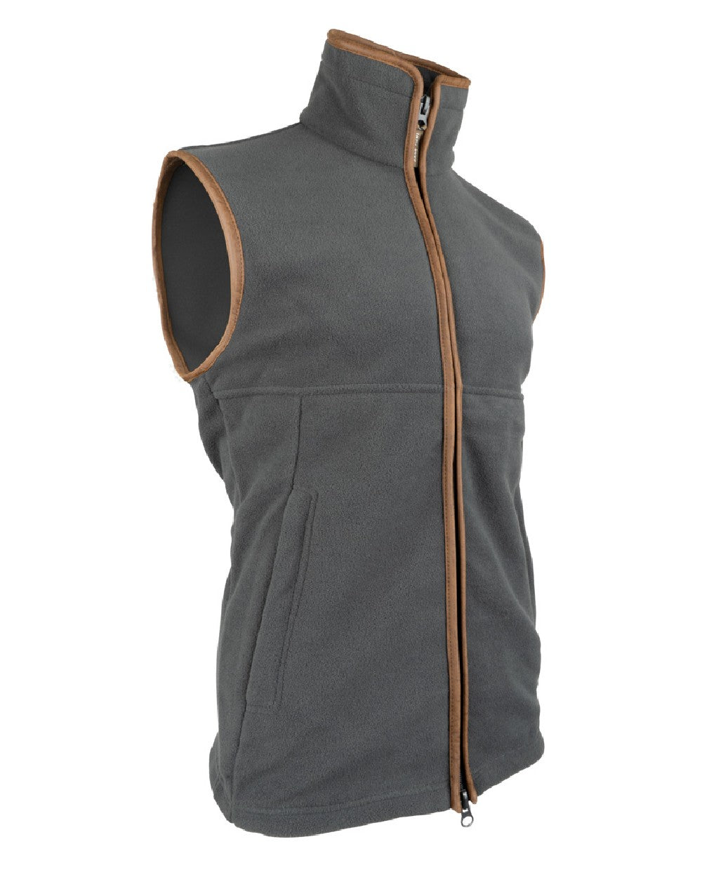 Charcoal coloured Jack Pyke Countryman Fleece Gilet on white background