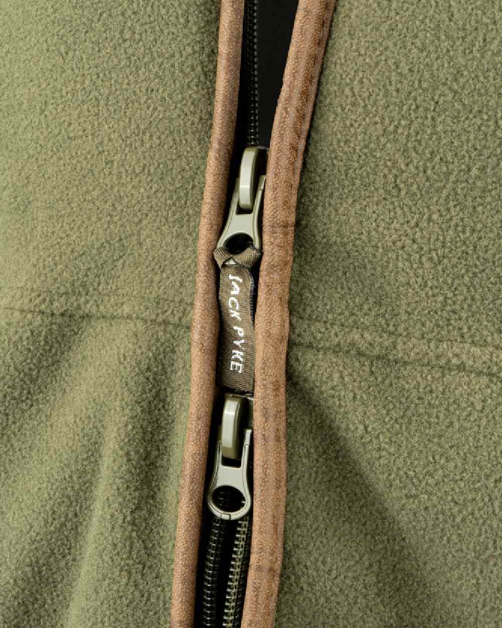 Light Olive coloured Jack Pyke Countryman Fleece Gilet on white background