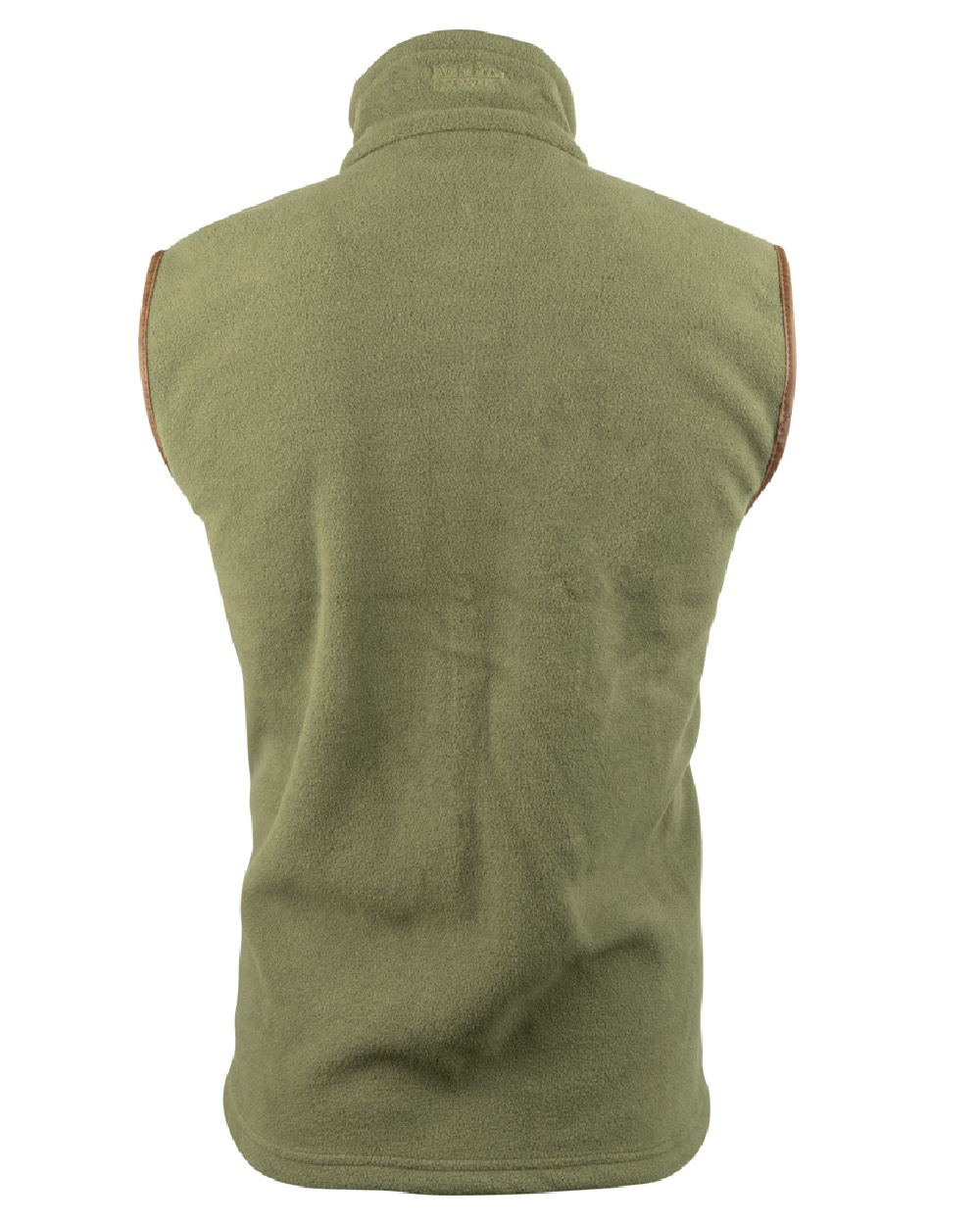 Light Olive coloured Jack Pyke Countryman Fleece Gilet on white background