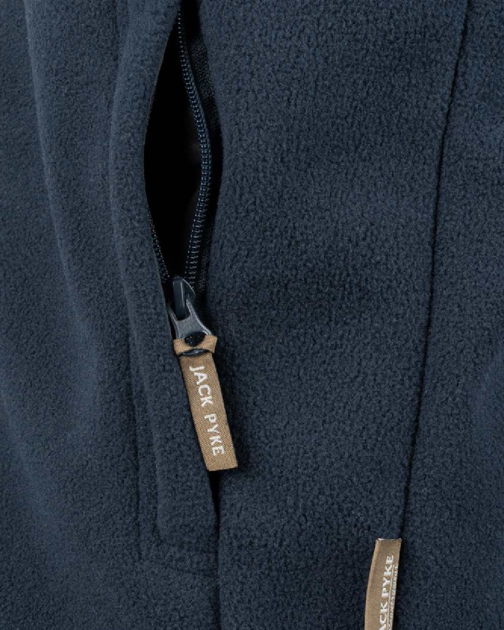 Navy coloured Jack Pyke Countryman Fleece Gilet on white background