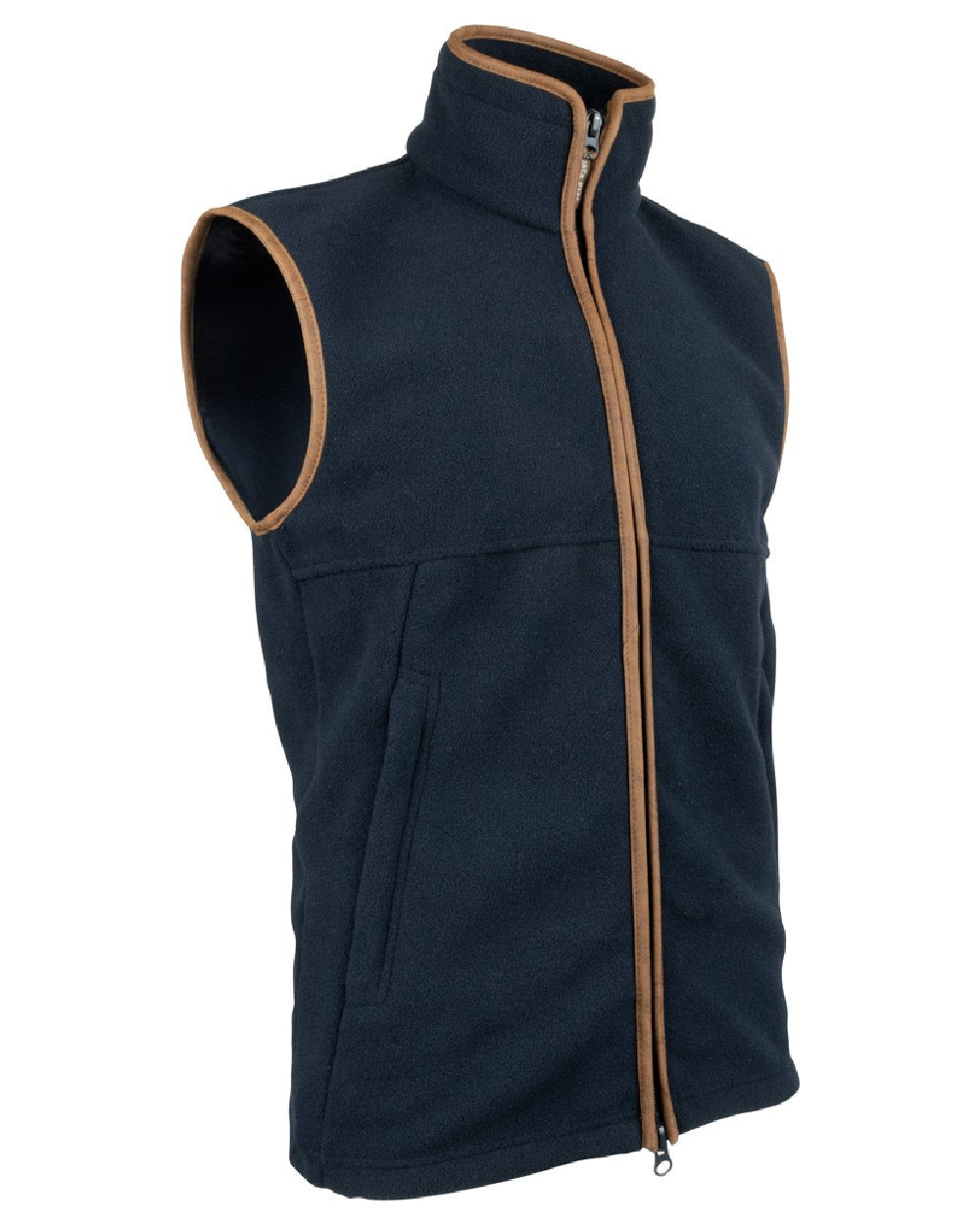 Navy coloured Jack Pyke Countryman Fleece Gilet on white background