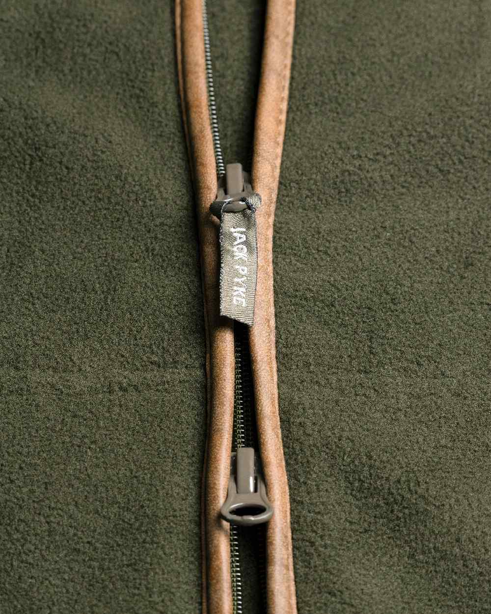 Dark Olive coloured Jack Pyke Countryman Fleece Jacket on white background