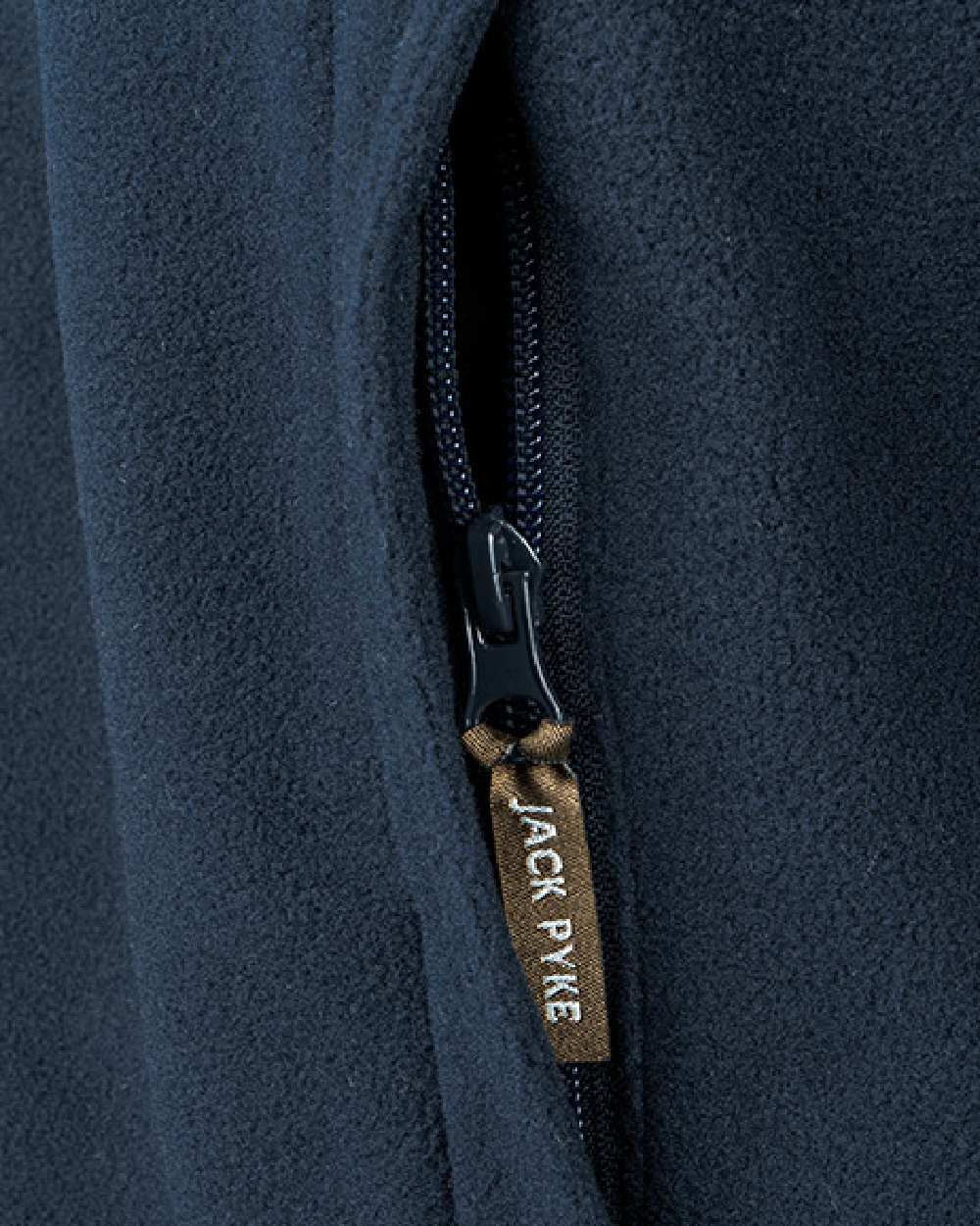 Navy coloured Jack Pyke Countryman Fleece Jacket on white background