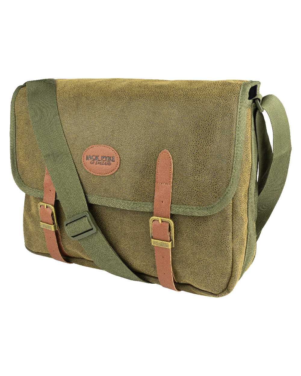 Green coloured Jack Pyke Duotex Dog Bag on white background