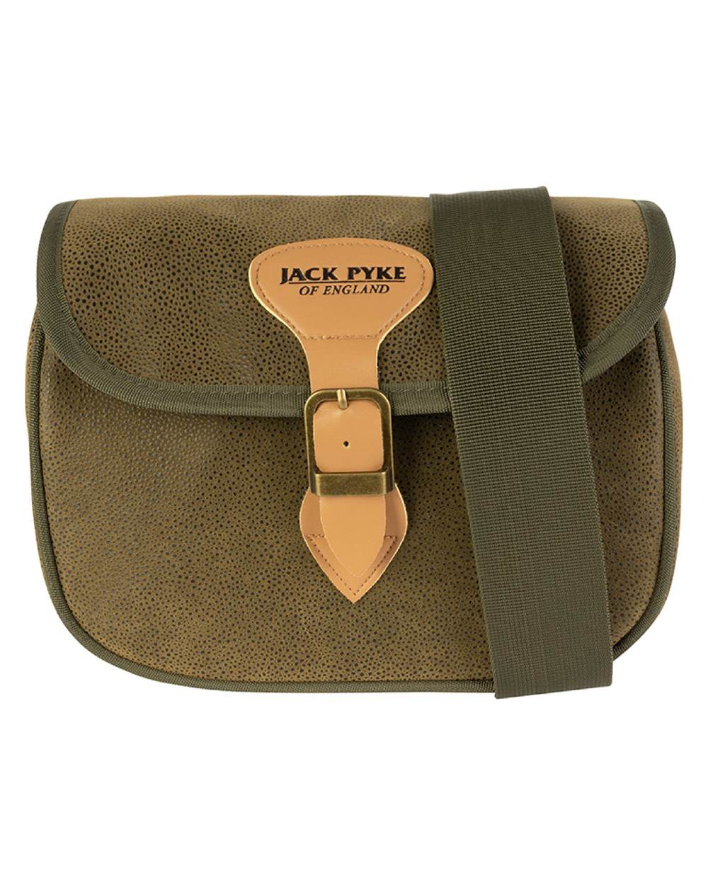 Green coloured Jack Pyke Duotex Speed Loader Cartridge Bag on white background