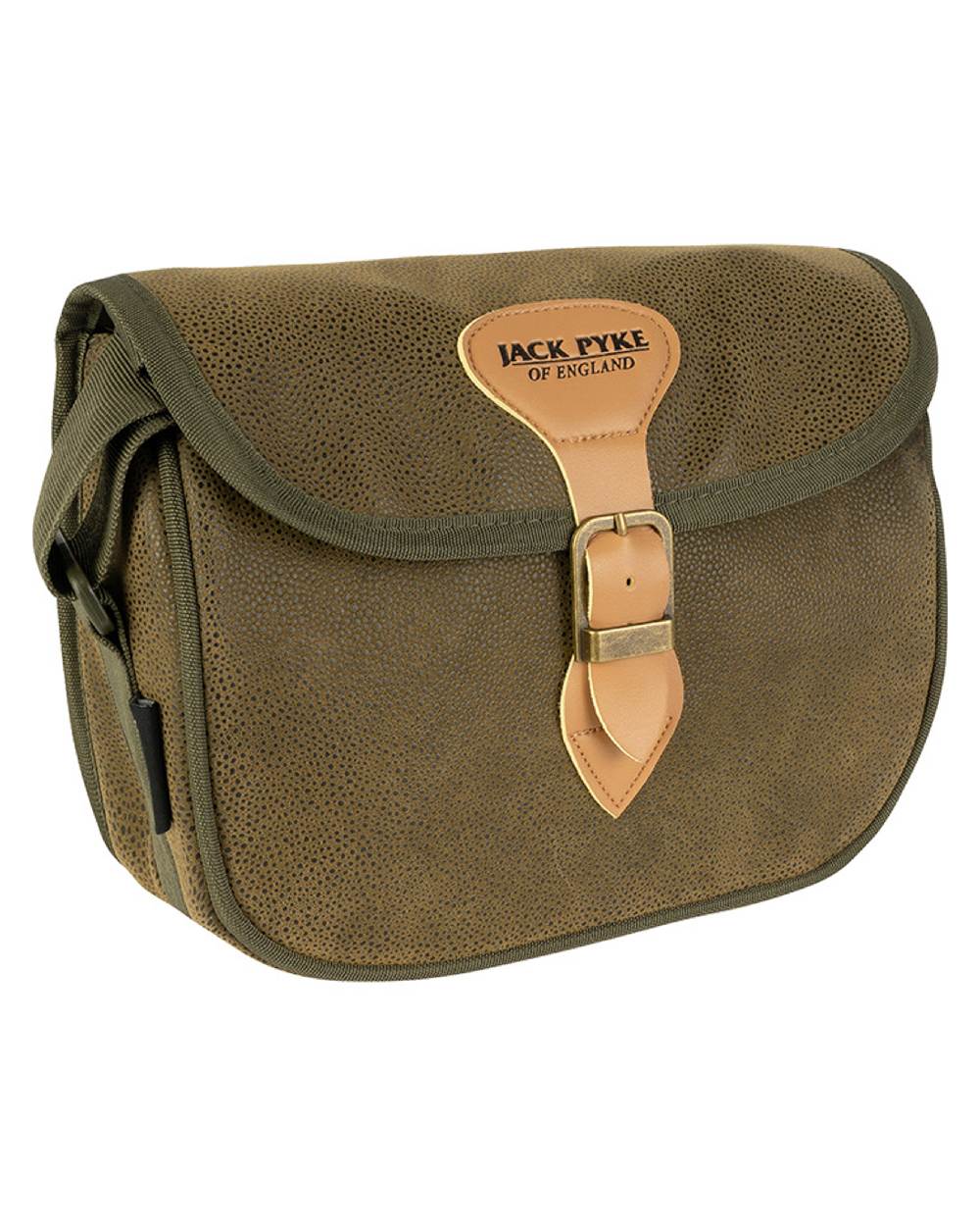 Green coloured Jack Pyke Duotex Speed Loader Cartridge Bag on white background
