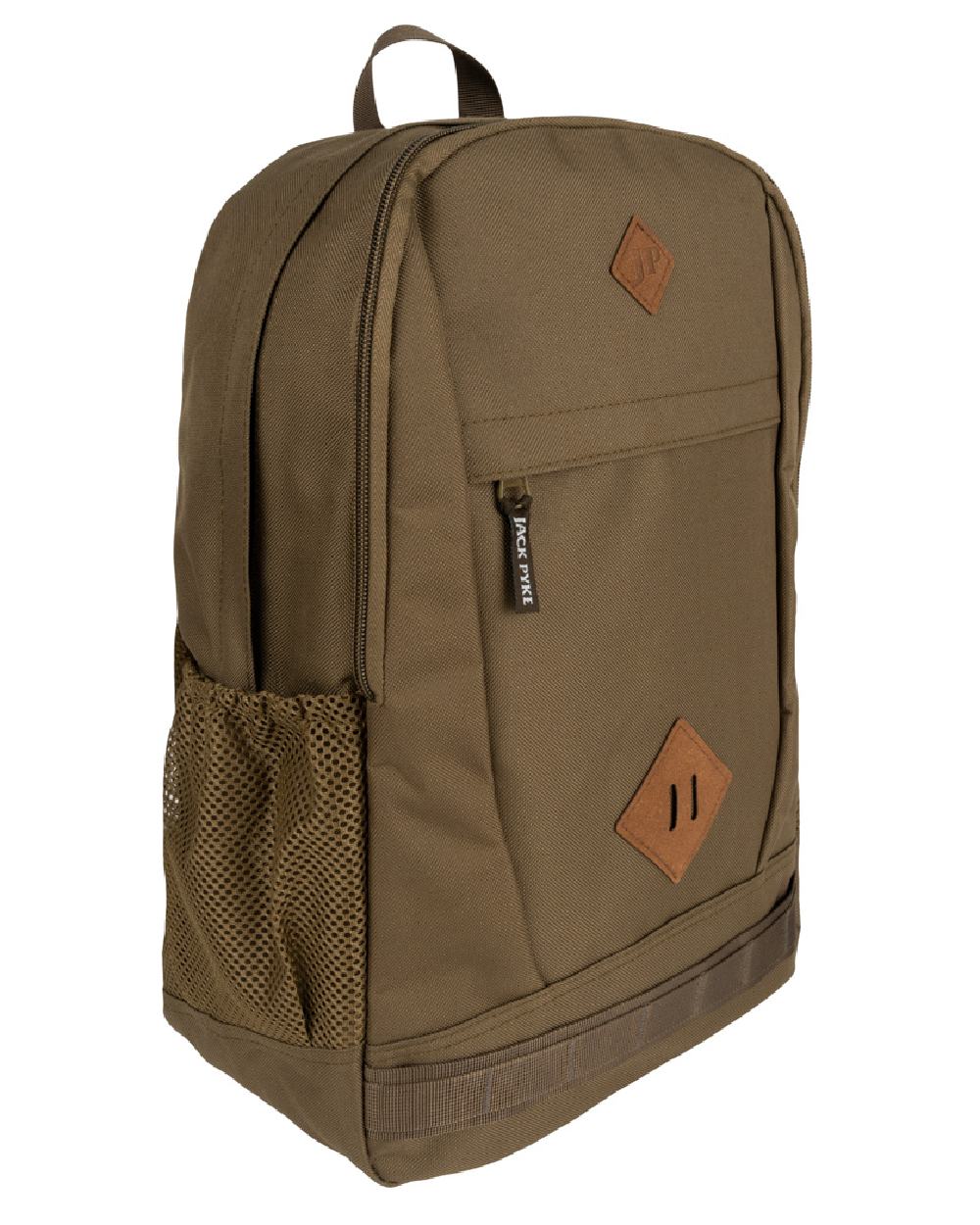 Olive Brown coloured Jack Pyke Falcon Rucksack on white background