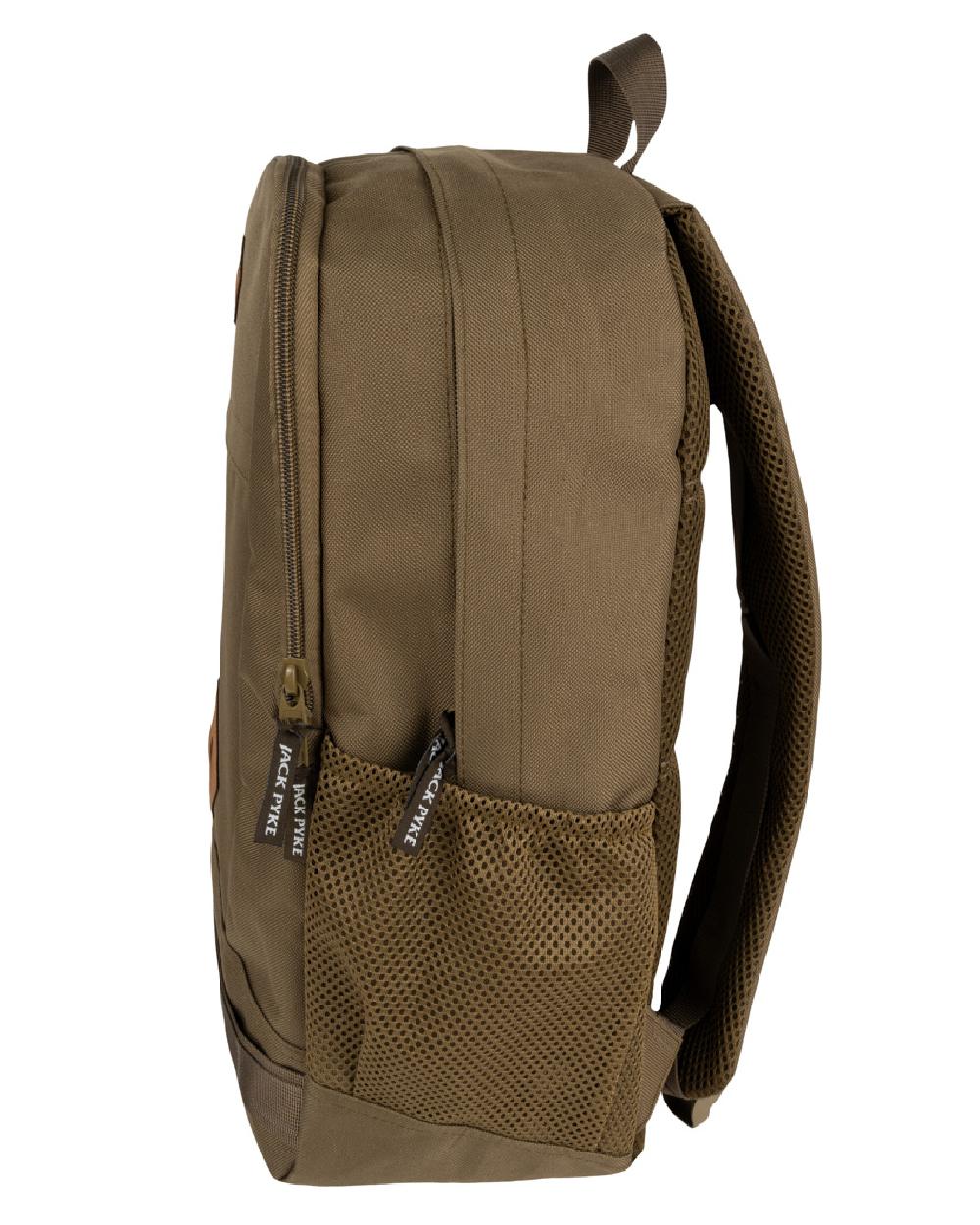 Olive Brown coloured Jack Pyke Falcon Rucksack on white background