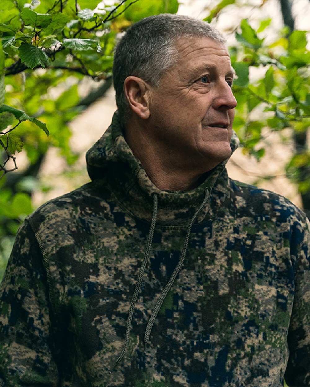 Digicam coloured Jack Pyke Fieldman Fleece Hoodie on forest background