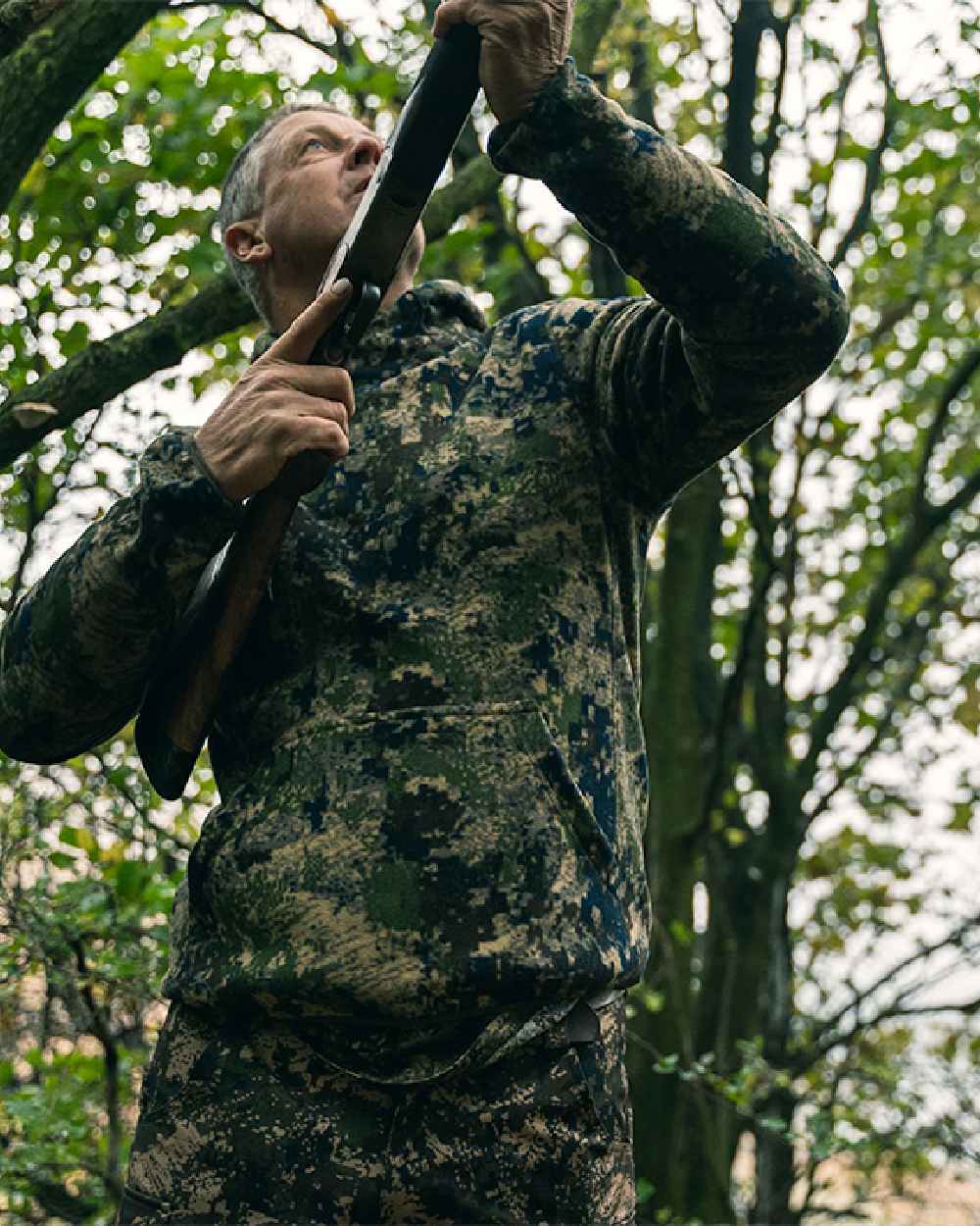 Digicam coloured Jack Pyke Fieldman Fleece Hoodie on forest background