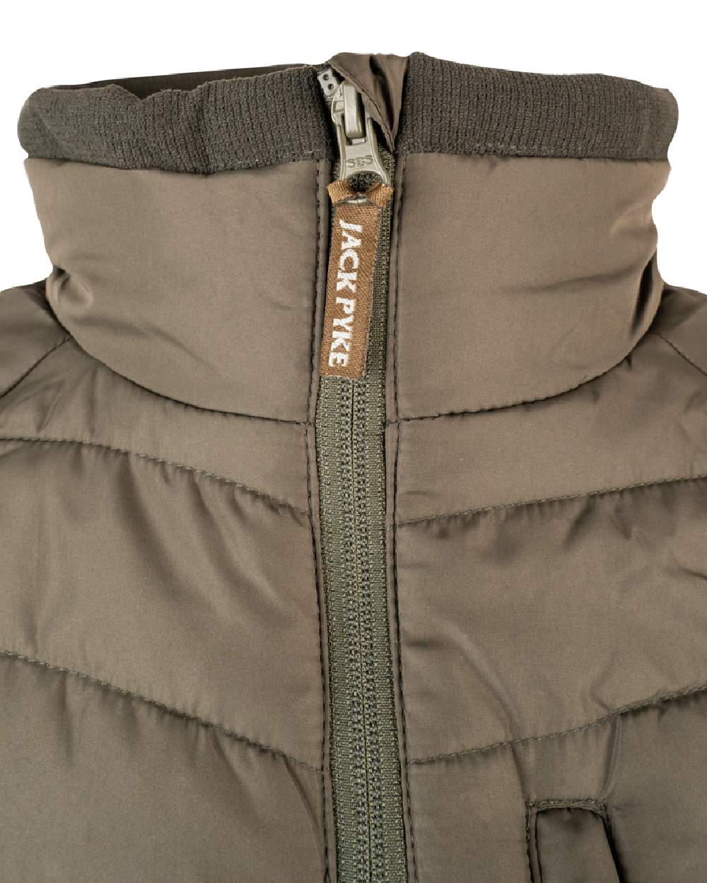 Green coloured Jack Pyke Hybrid Gilet on white background