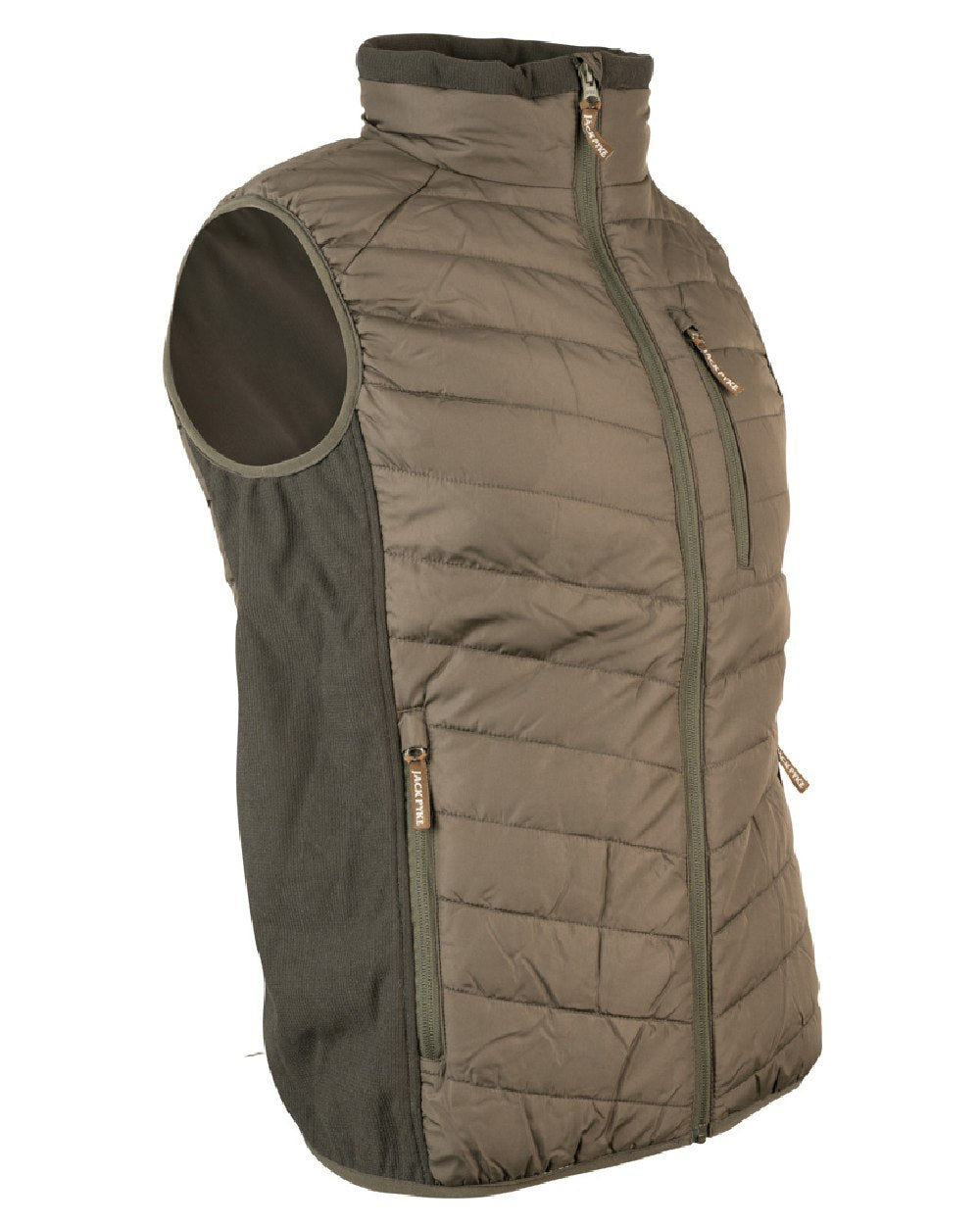 Green coloured Jack Pyke Hybrid Gilet on white background