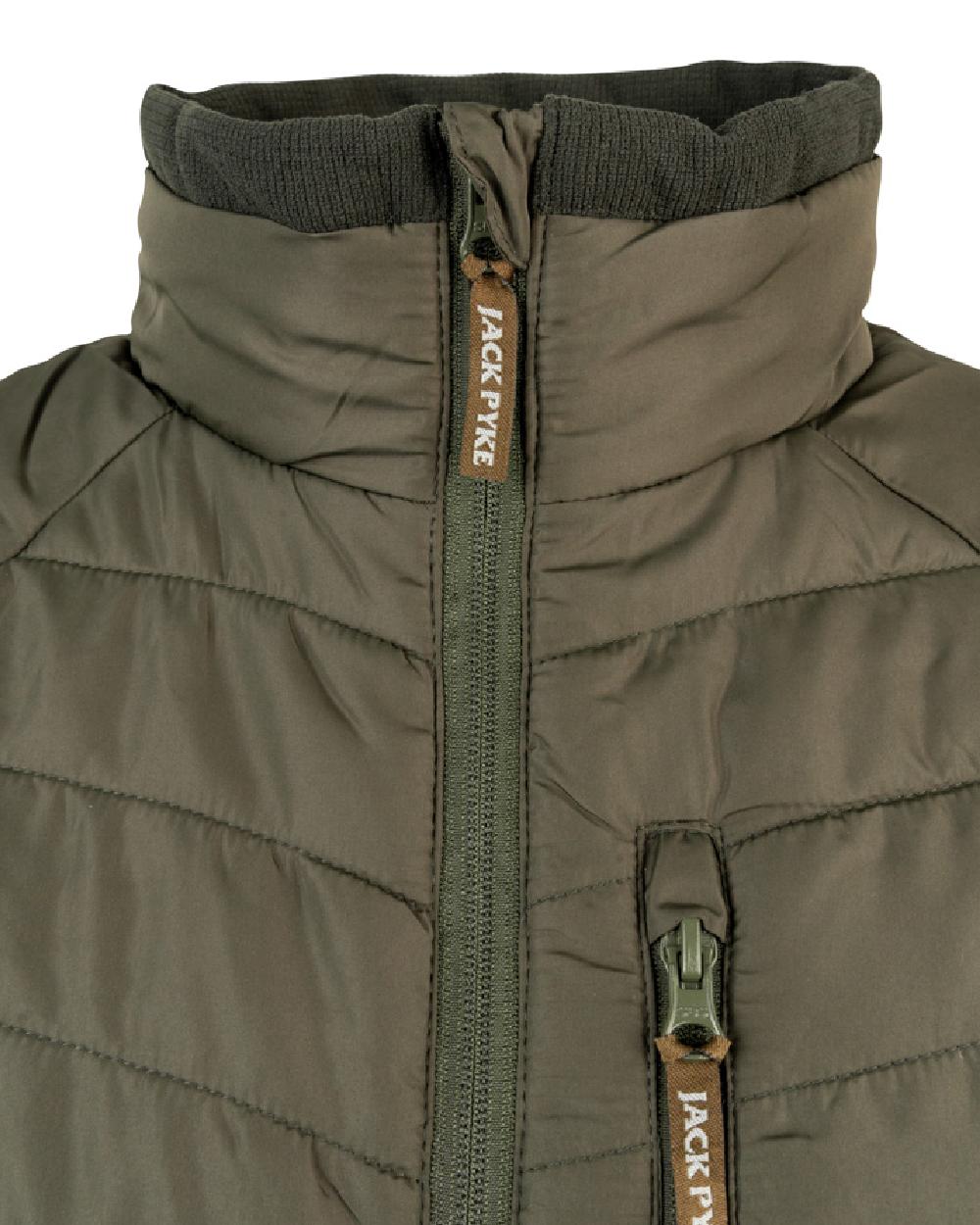 Green coloured Jack Pyke Hybrid Jacket on white background
