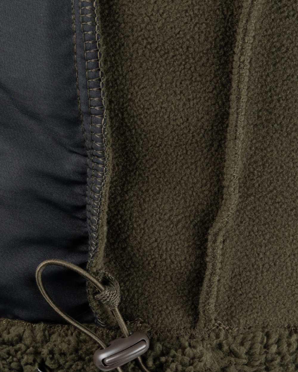 Dark Olive coloured Jack Pyke Junior Sherpa Fleece Gilet on white background