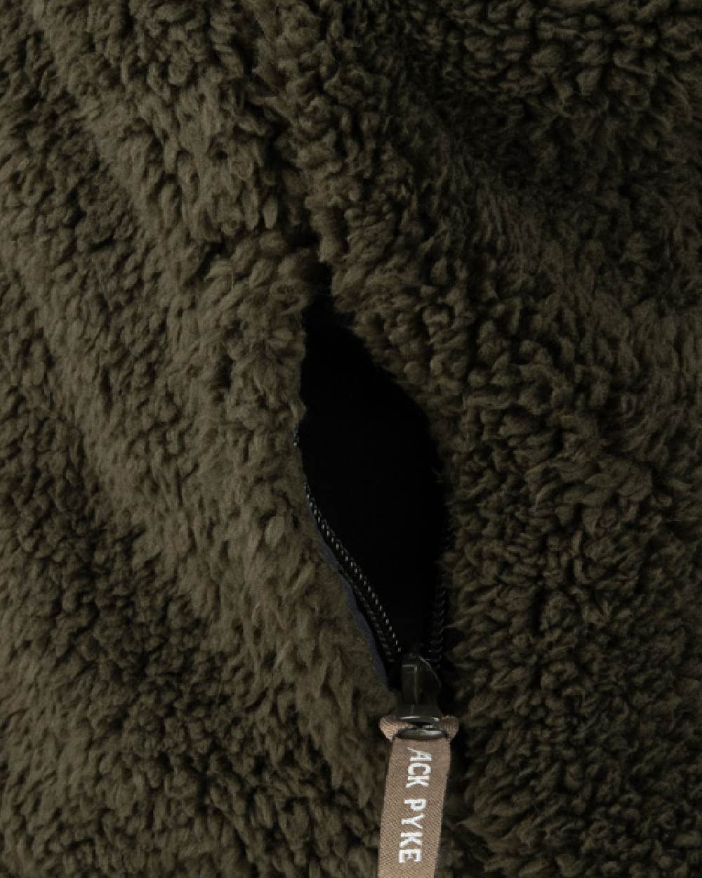 Dark Olive coloured Jack Pyke Junior Sherpa Fleece Gilet on white background