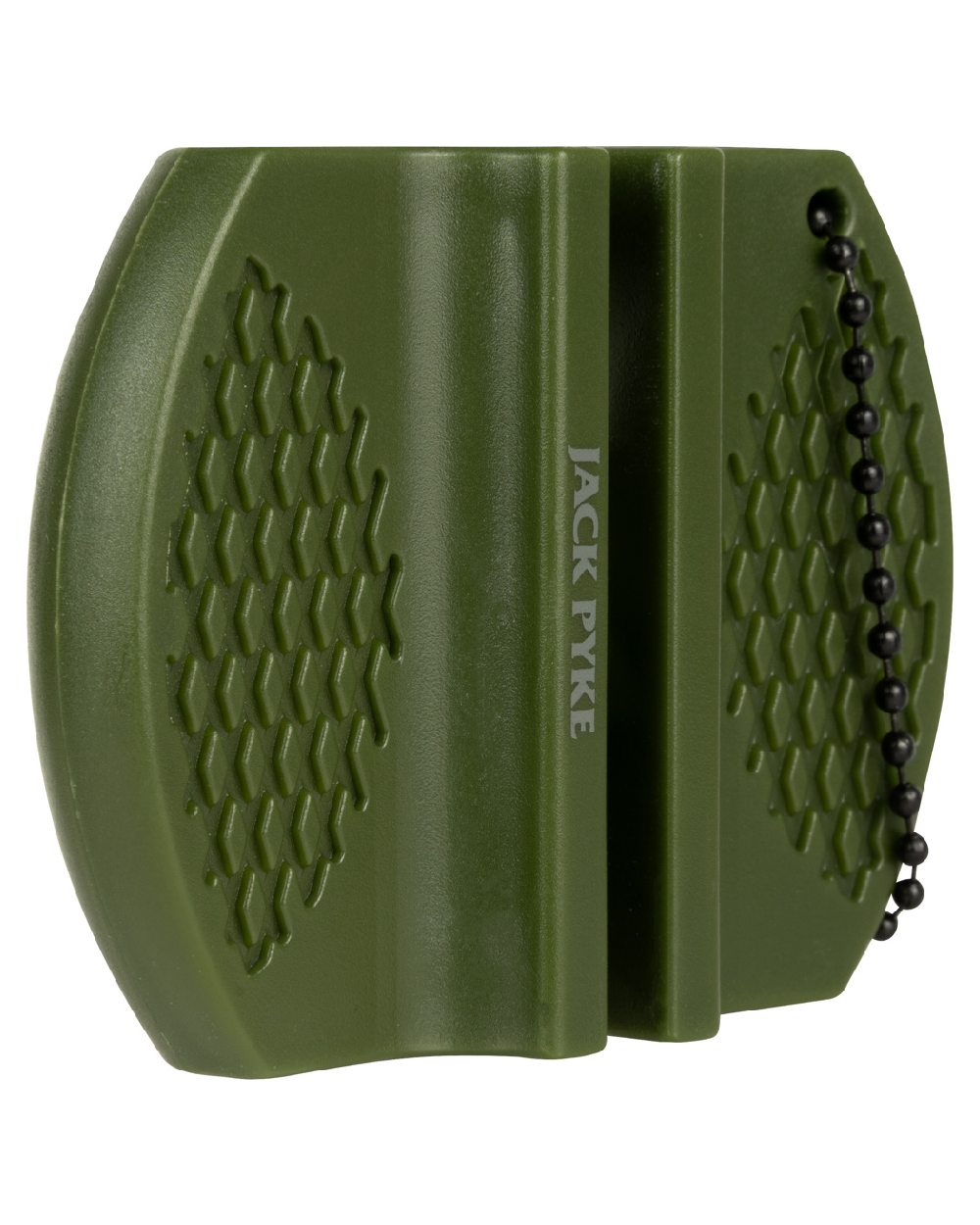 Green coloured Jack Pyke Knife Sharpener on white background