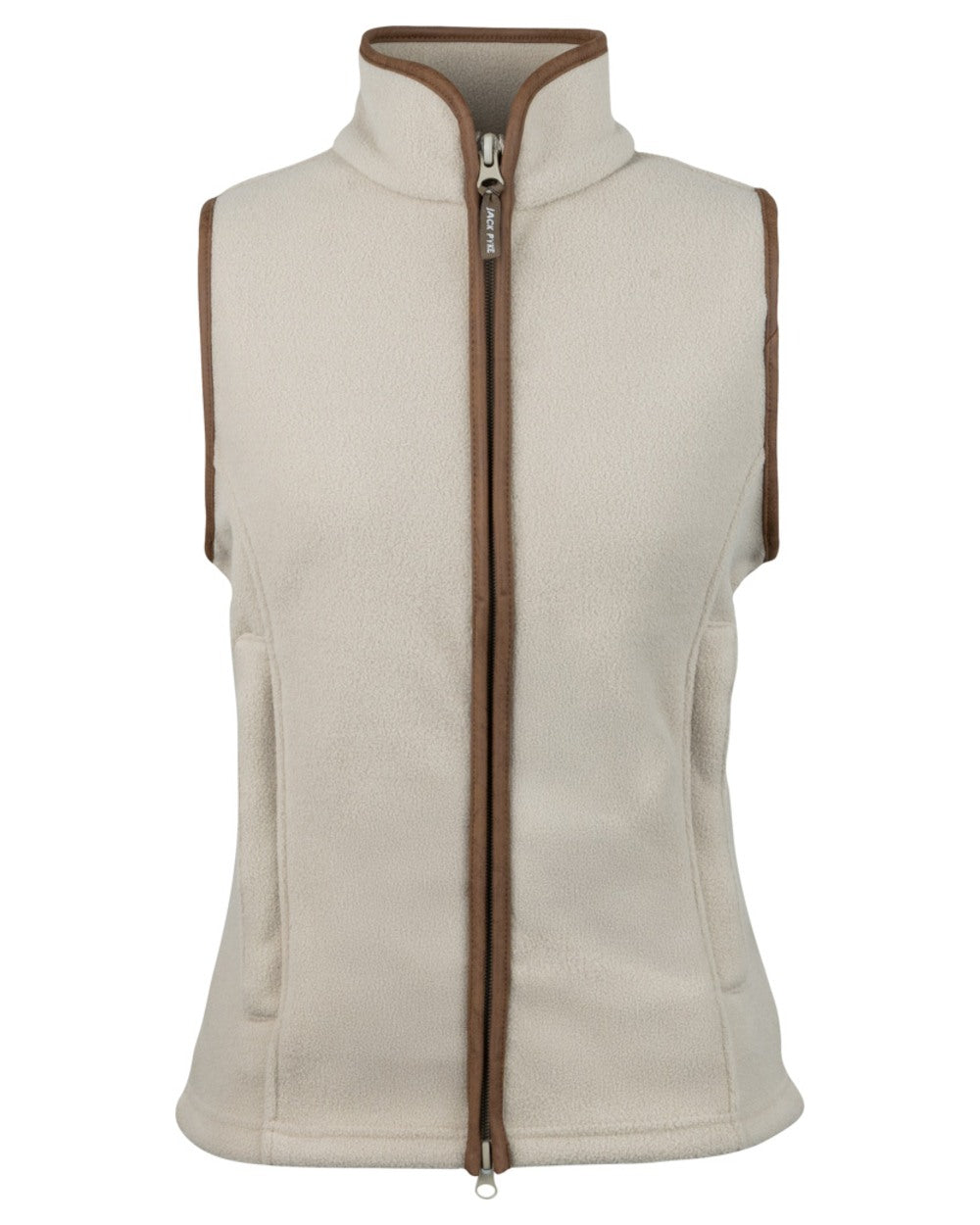 Mushroom coloured Jack Pyke Ladies Countryman Fleece Gilet on white background