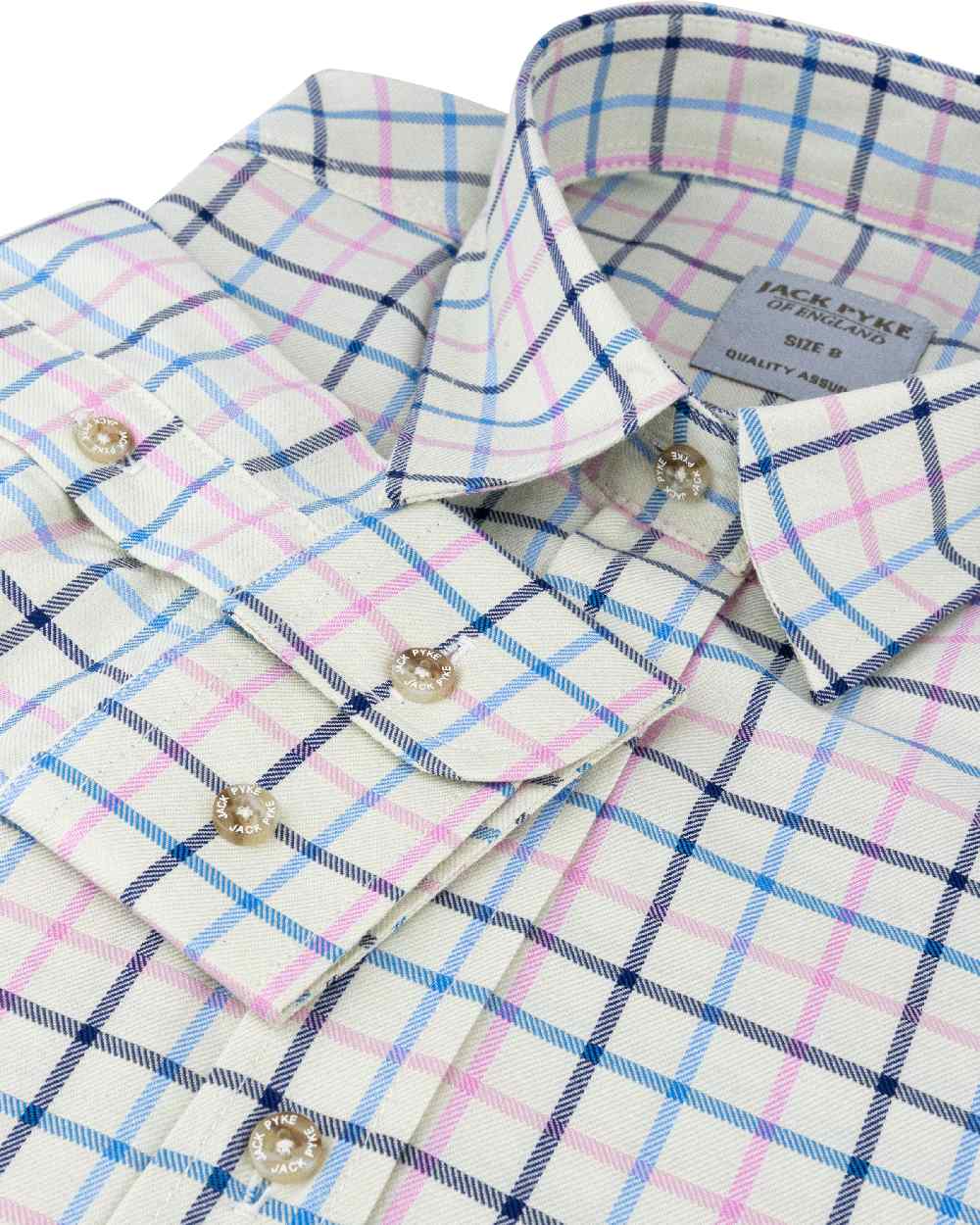 Navy coloured Jack Pyke Ladies Countryman Shirt on white background