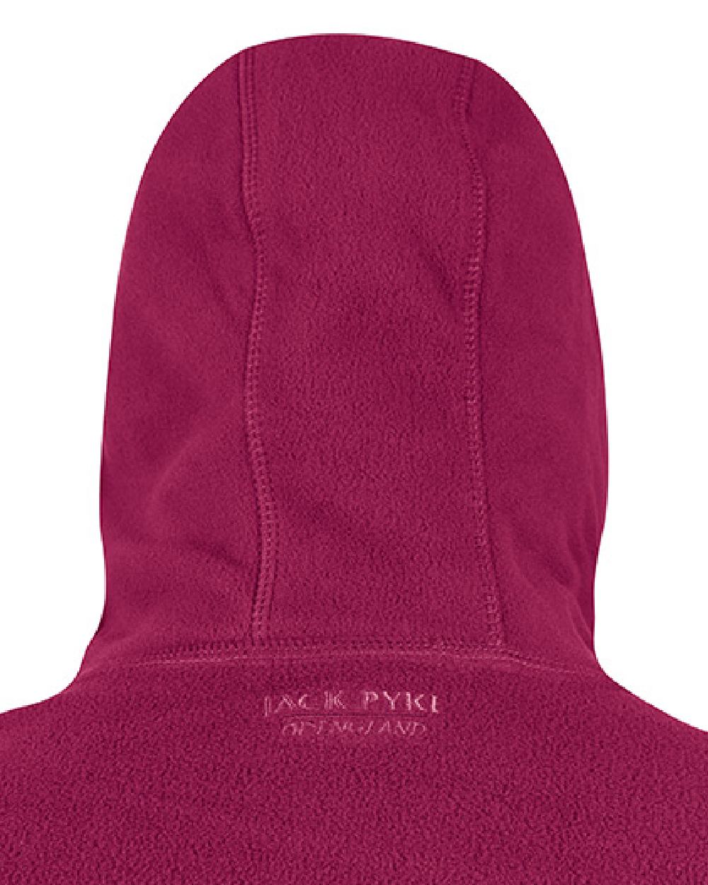 Roselle coloured Jack Pyke Ladies Fleece Hoodie on white background