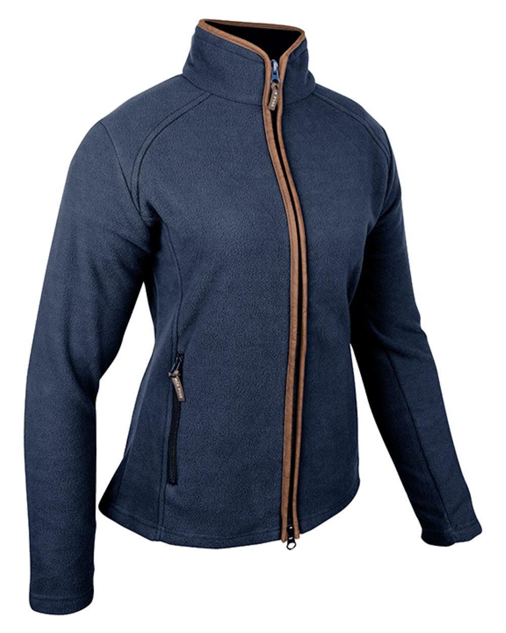 Navy coloured Jack Pyke Ladies Fleece Jacket on white background