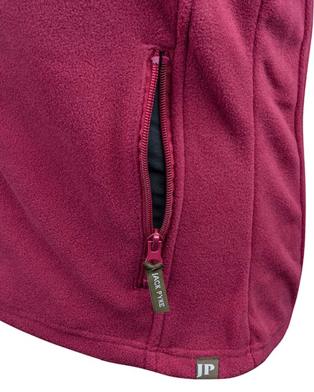 Roselle coloured Jack Pyke Ladies Fleece Jacket on white background