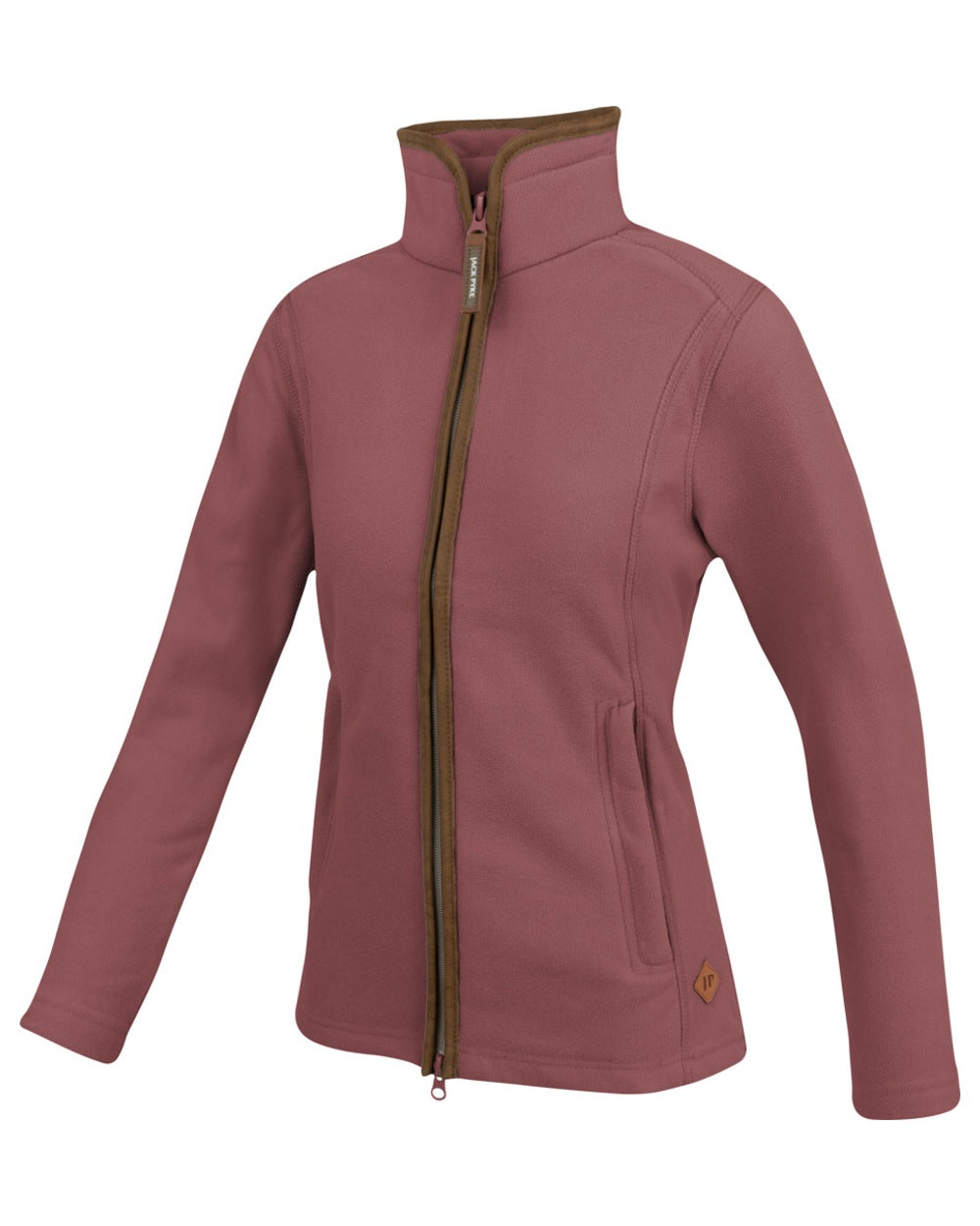 Burnt Copper coloured Jack Pyke Ladies Recycled Fleece Jacket on white background