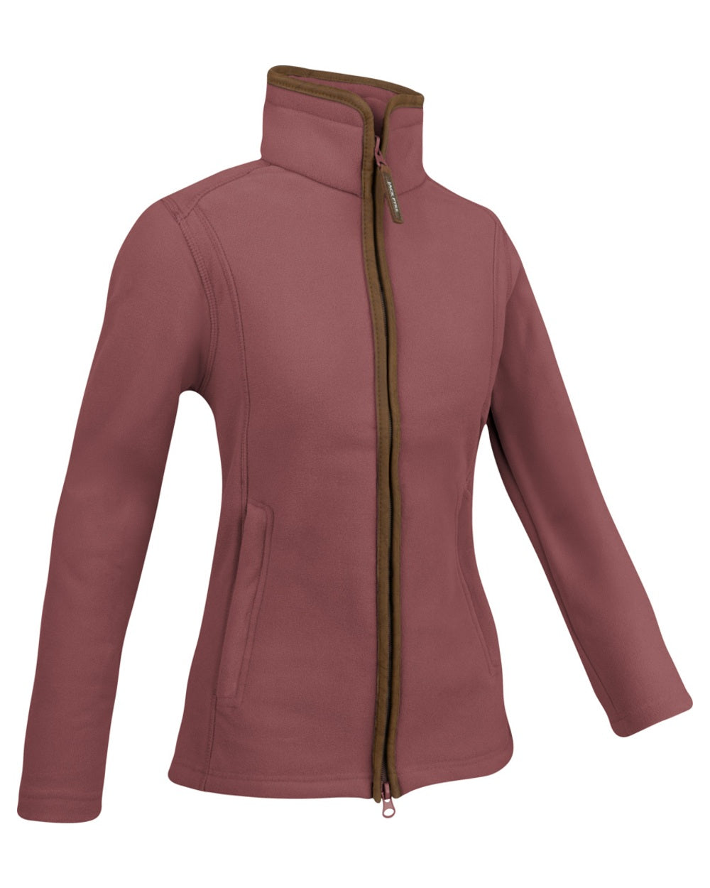 Burnt Copper coloured Jack Pyke Ladies Recycled Fleece Jacket on white background
