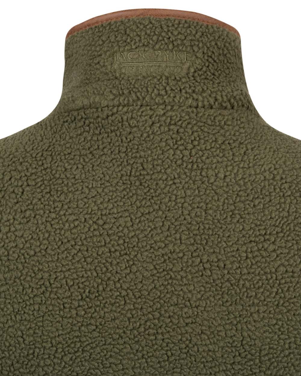 Olive coloured Jack Pyke Ladies Sherpa Fleece Gilet on white background