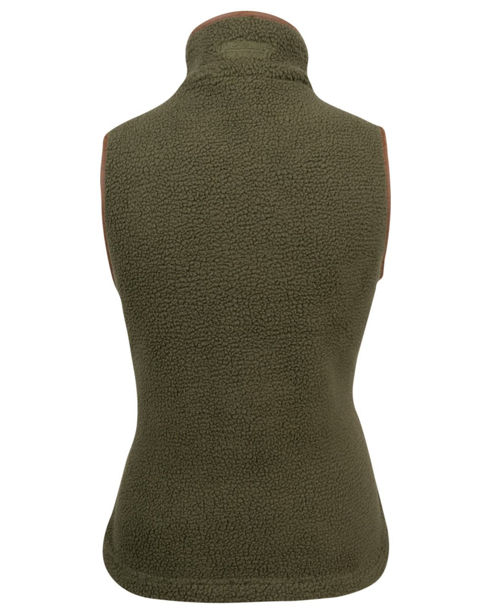 Olive coloured Jack Pyke Ladies Sherpa Fleece Gilet on white background