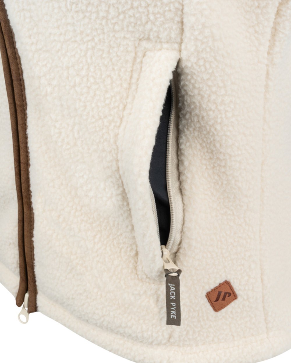 Sail coloured Jack Pyke Ladies Sherpa Fleece Gilet on white background