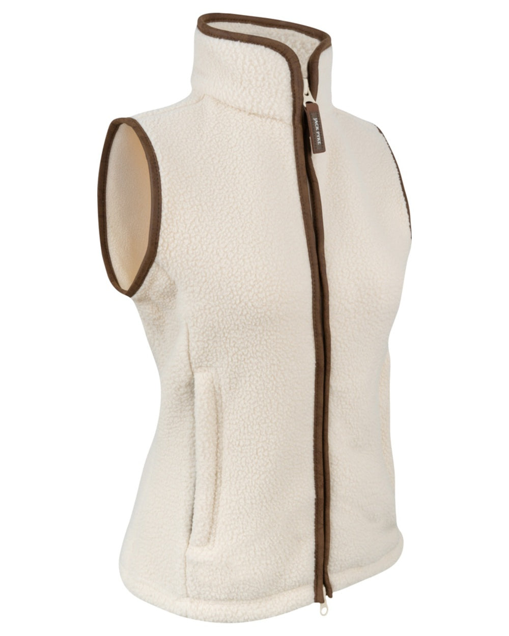 Sail coloured Jack Pyke Ladies Sherpa Fleece Gilet on white background