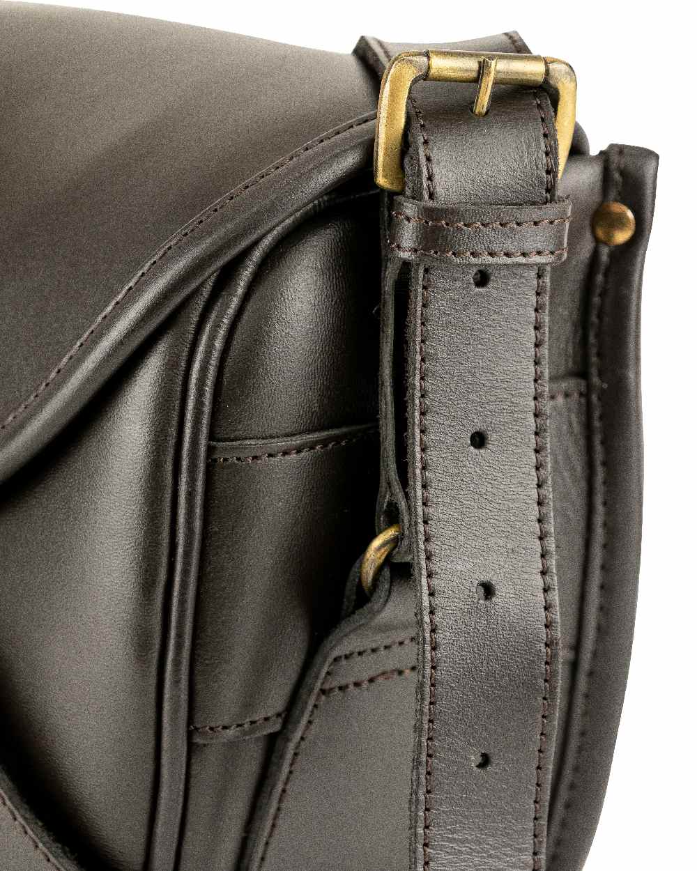 Brown coloured Jack Pyke Leather Cartridge Bag on white background
