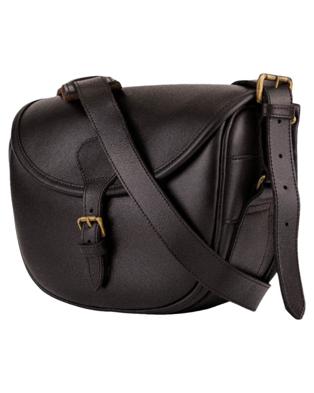 Brown coloured Jack Pyke Leather Cartridge Bag on white background