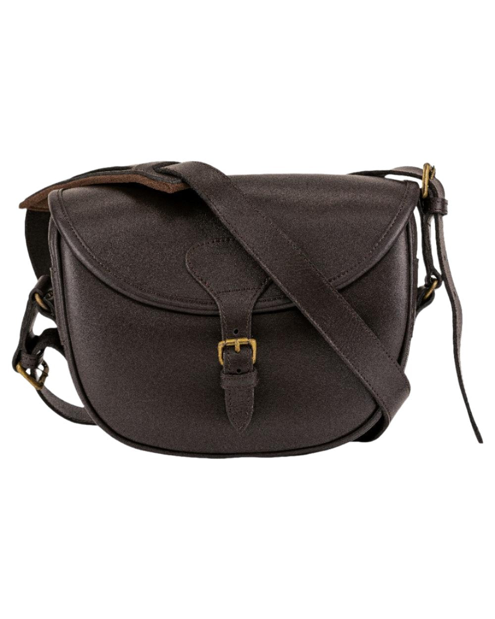 Brown coloured Jack Pyke Leather Cartridge Bag on white background