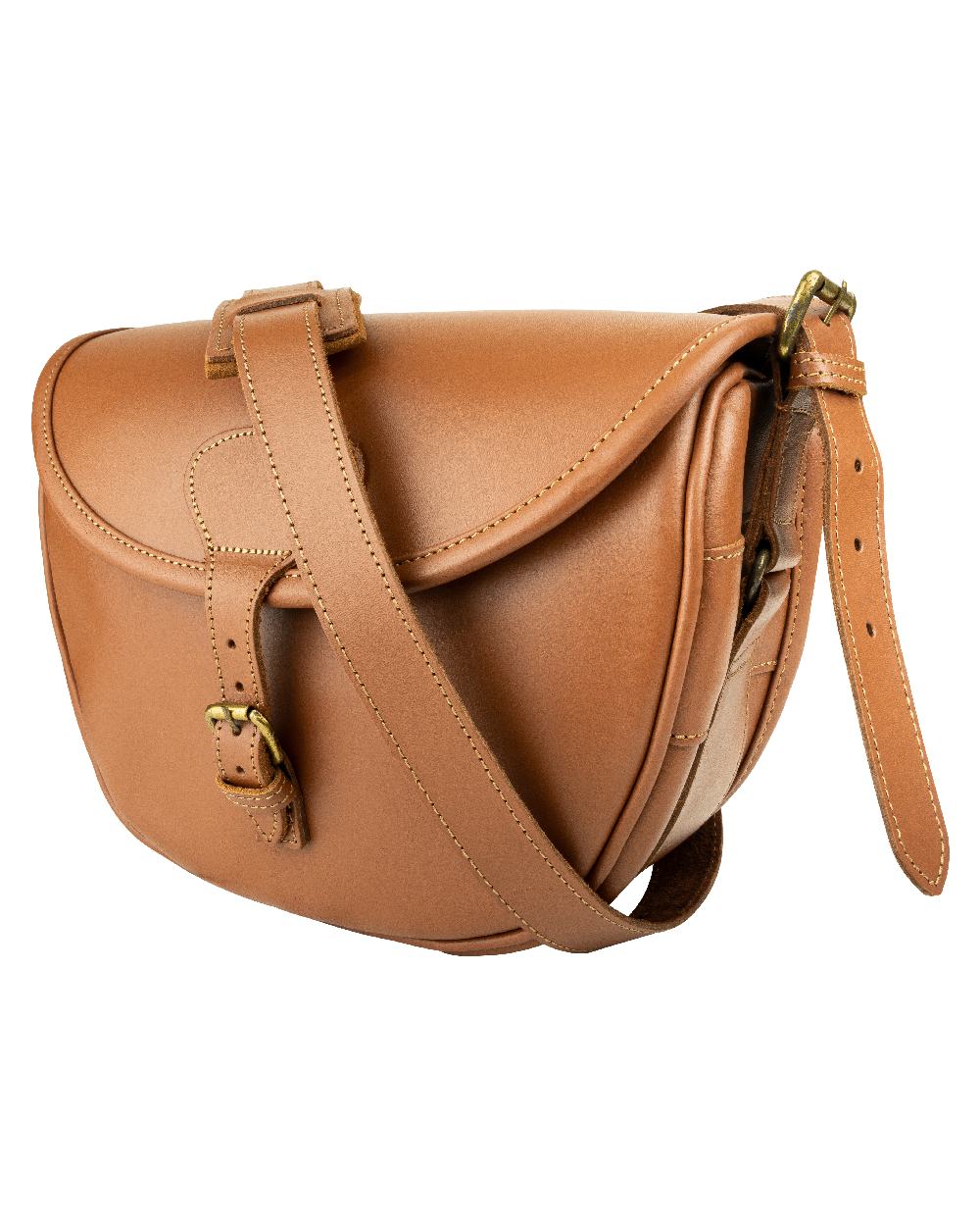 Tan coloured Jack Pyke Leather Cartridge Bag on white background