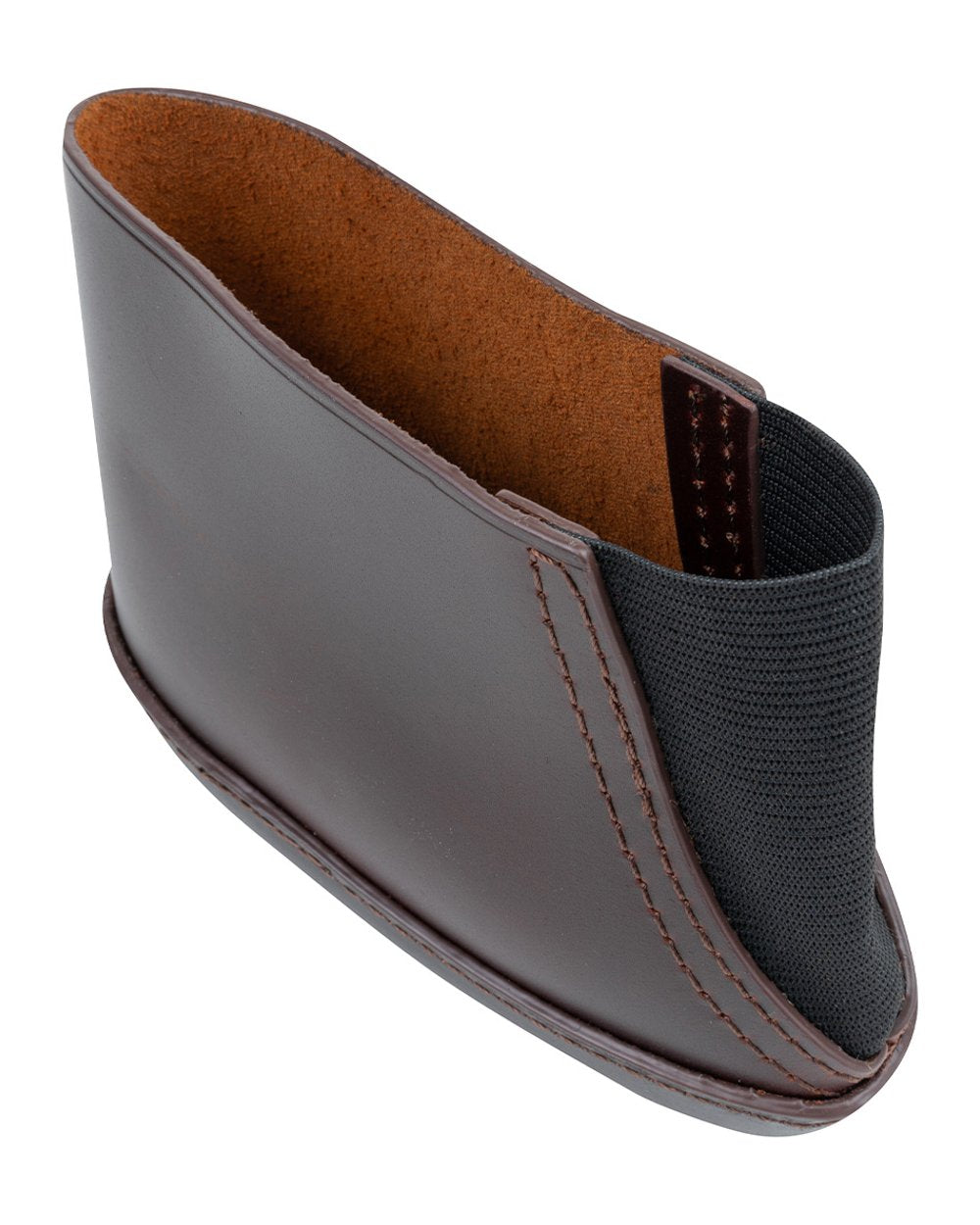 Brown coloured Jack Pyke Leather Stock Pad on white background